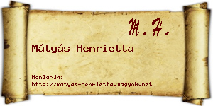 Mátyás Henrietta névjegykártya