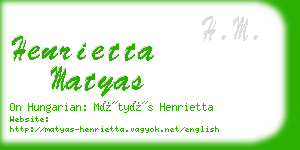 henrietta matyas business card